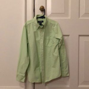 Pale green Lands’ End boys oxford 10-12